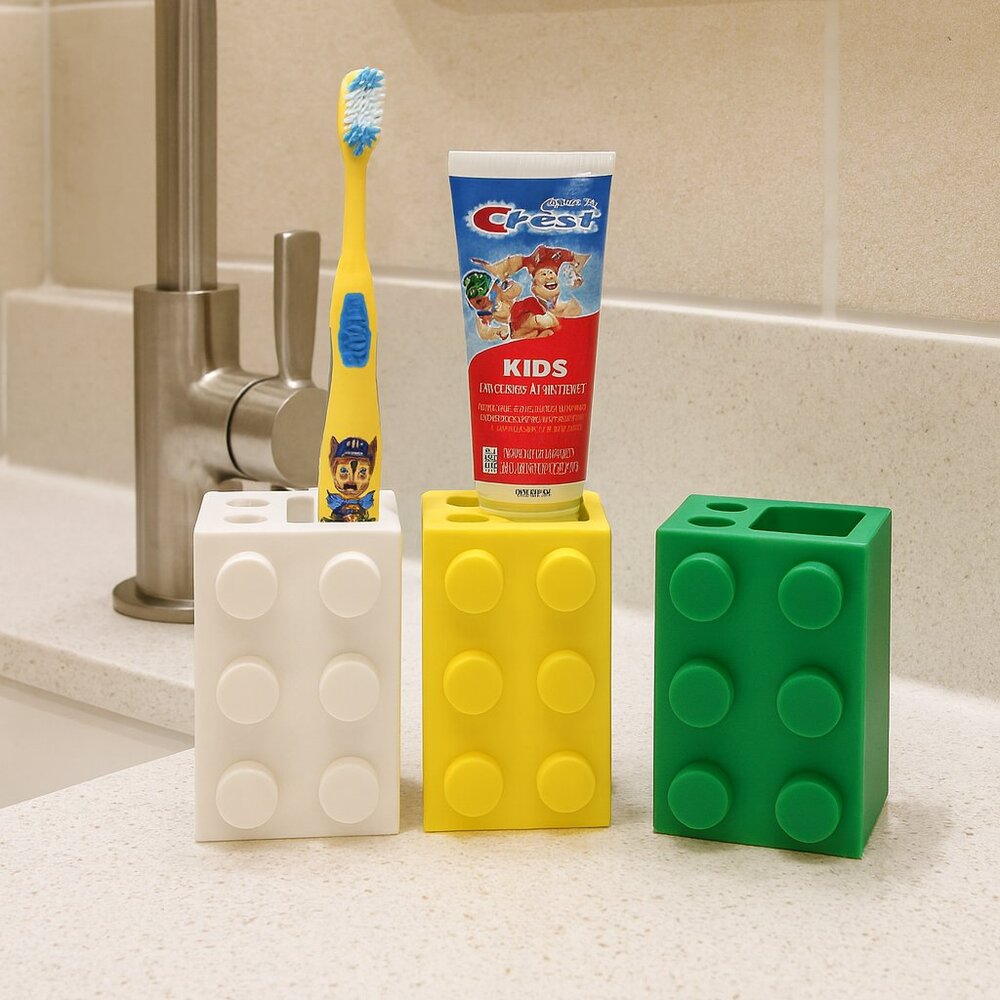 3D Printed Lego Toothbrush Holder